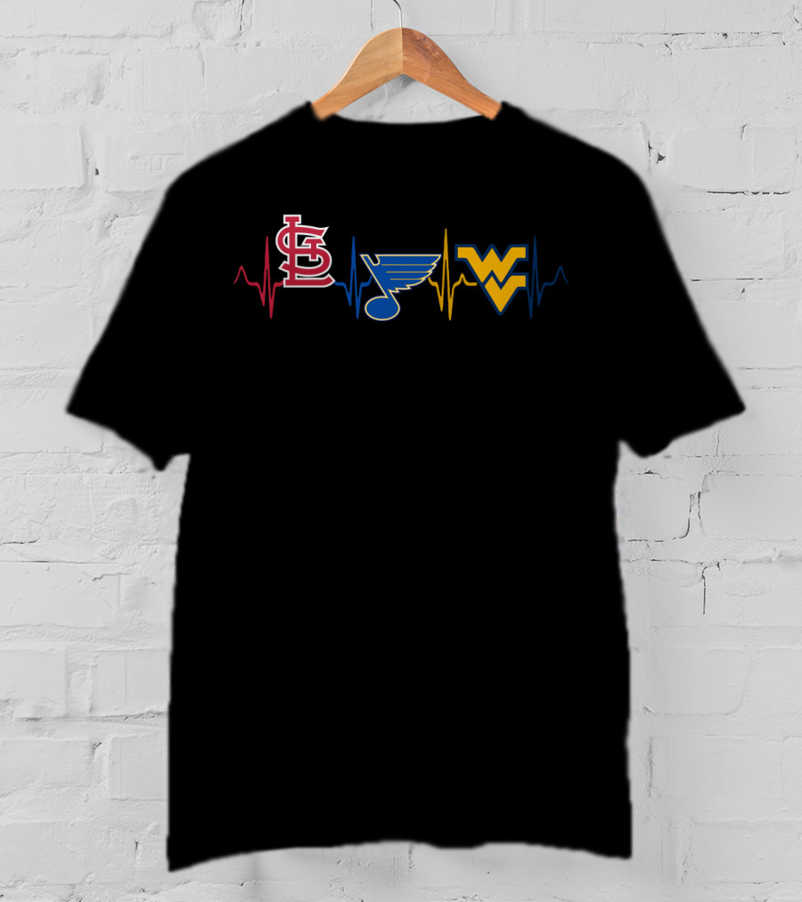 Love Stcardinals Blues Wvm Heartbeat Icons T-Shirt