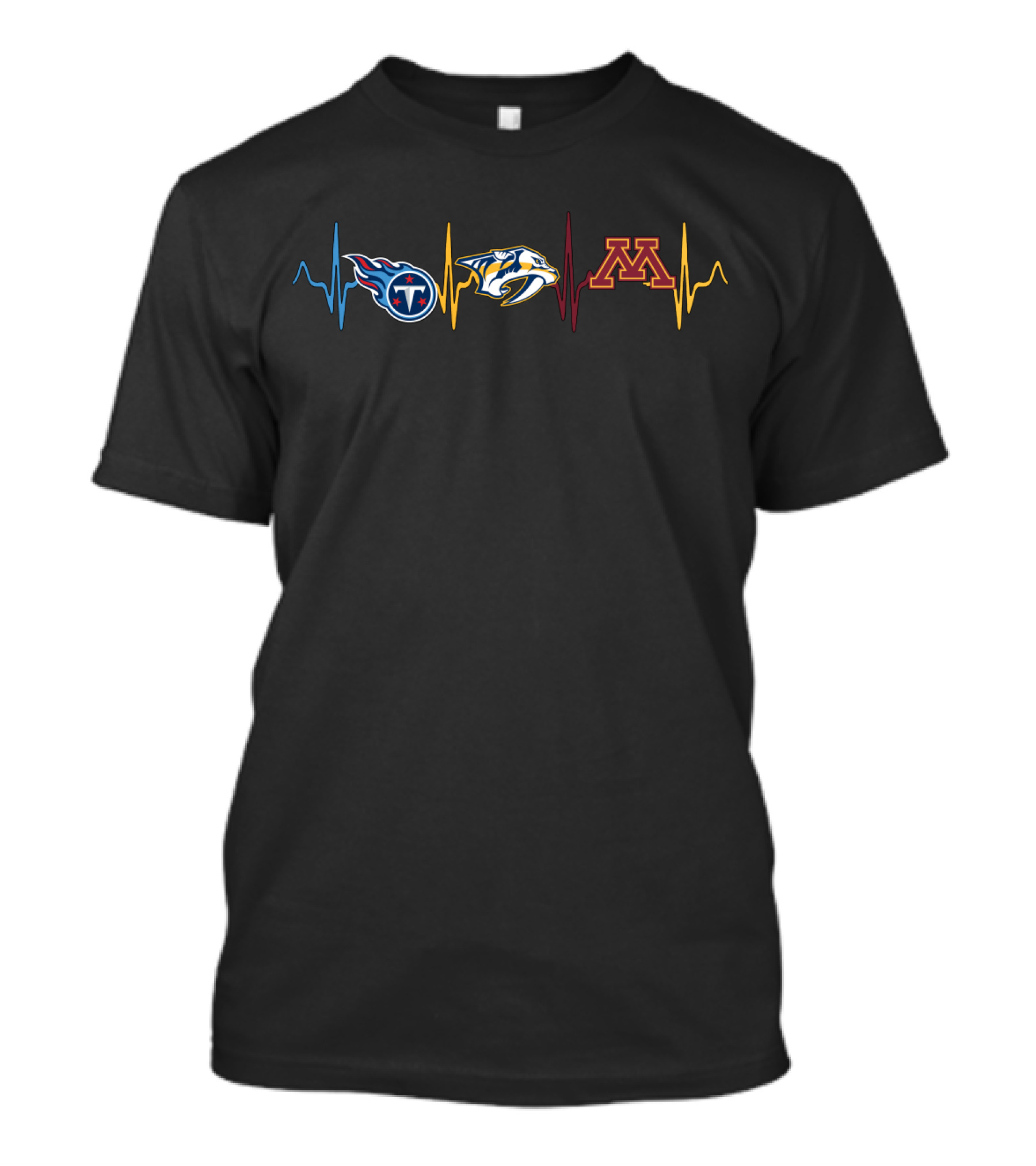 Tennessee Titans Nashville Predators Minnesota Golden Gophers Heartbeat T-Shirt
