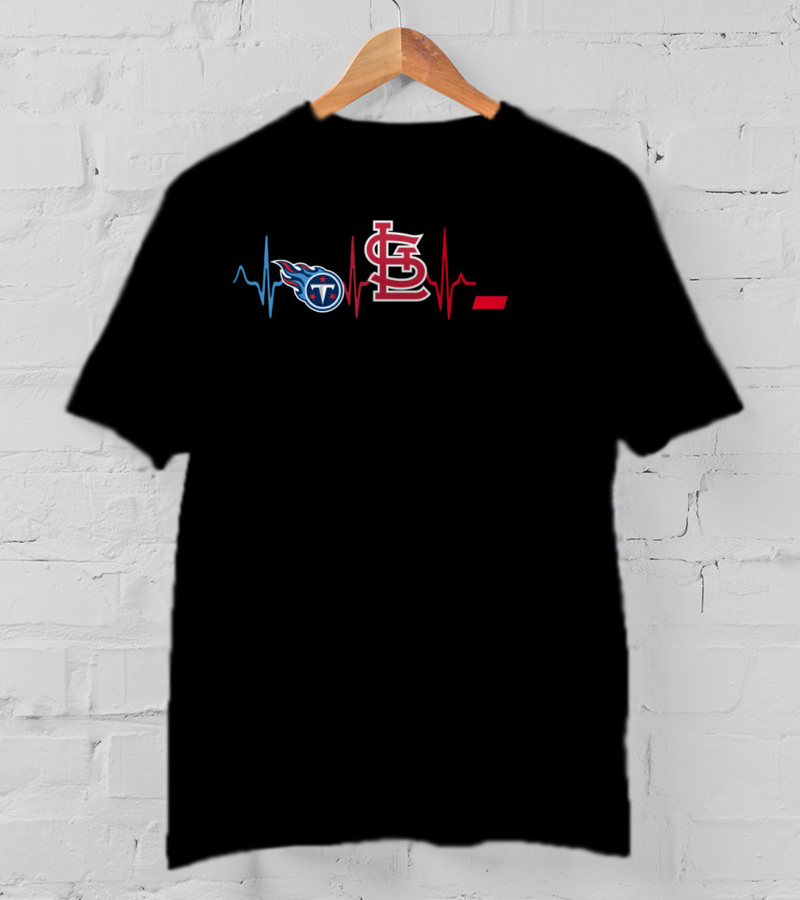 Tennessee Titans St. Louis Cardinals Cincinnati Bearcats Heartbeat T-Shirt