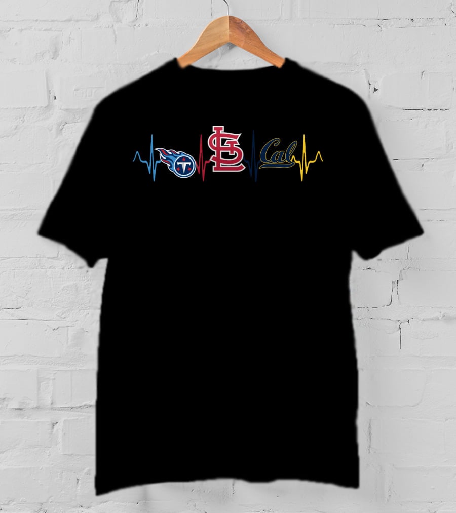 Love Titans St. Louis Cardinals Cal Bears Heartbeat Cgb T-Shirt