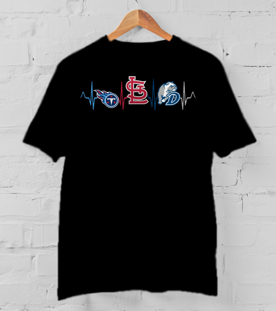Titans St. Louis Cardinals Drake University Bulldogs Heartbeat T-Shirt