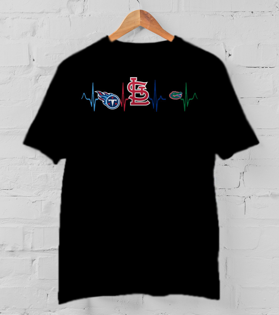 Tennessee Titans St. Louis Cardinals Florida Gators Heartbeat T-Shirt