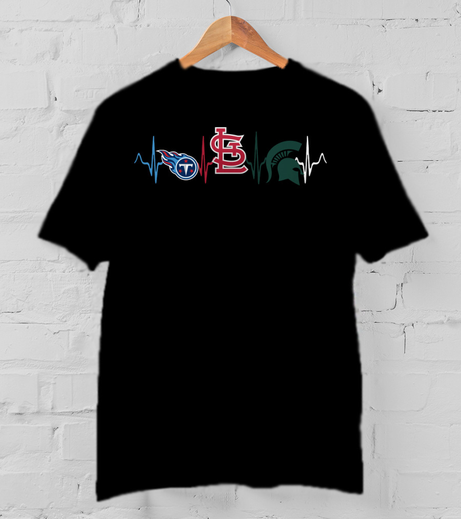Love Titans St Louis Cardinals Spartan Heartbeat T-Shirt