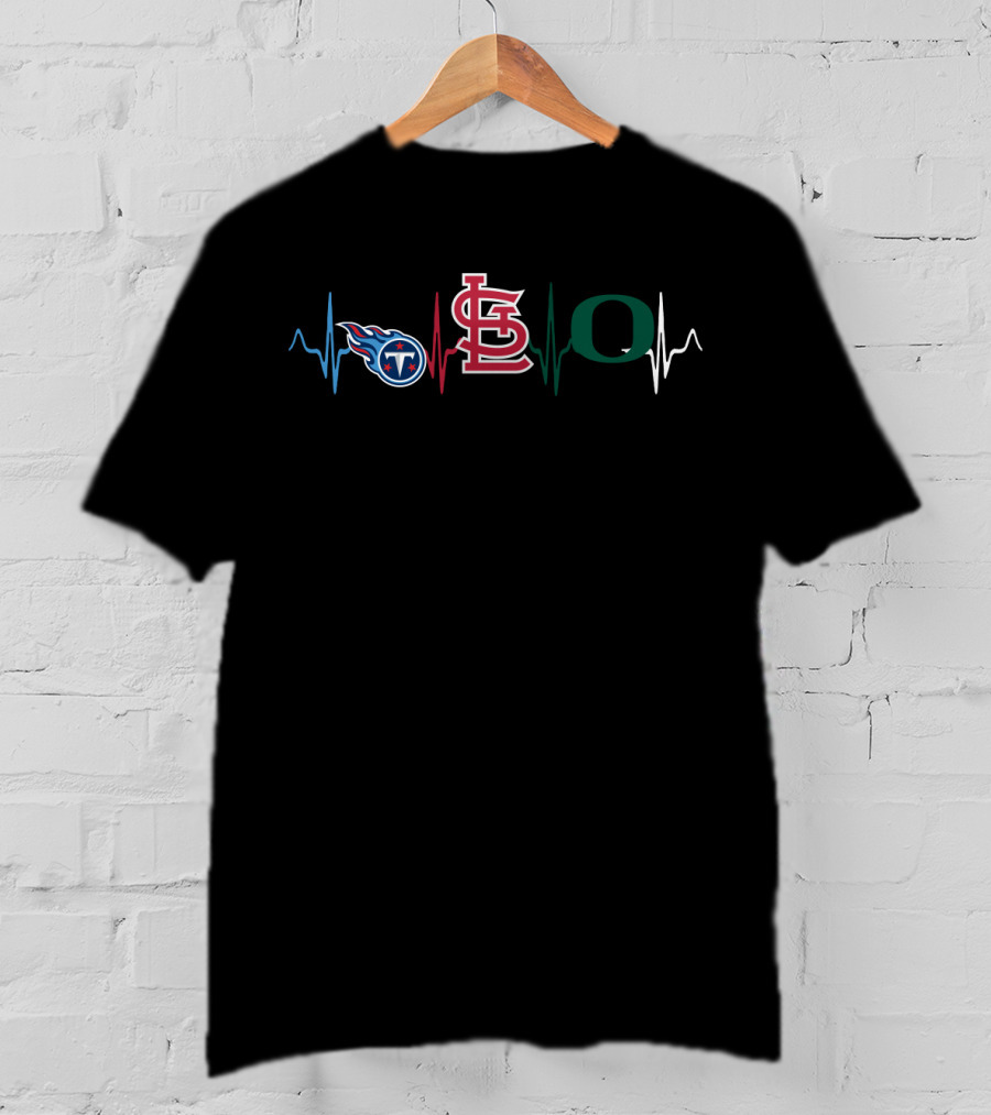 Tennessee Titans St. Louis Cardinals Oregon Ducks Heartbeat T-Shirt
