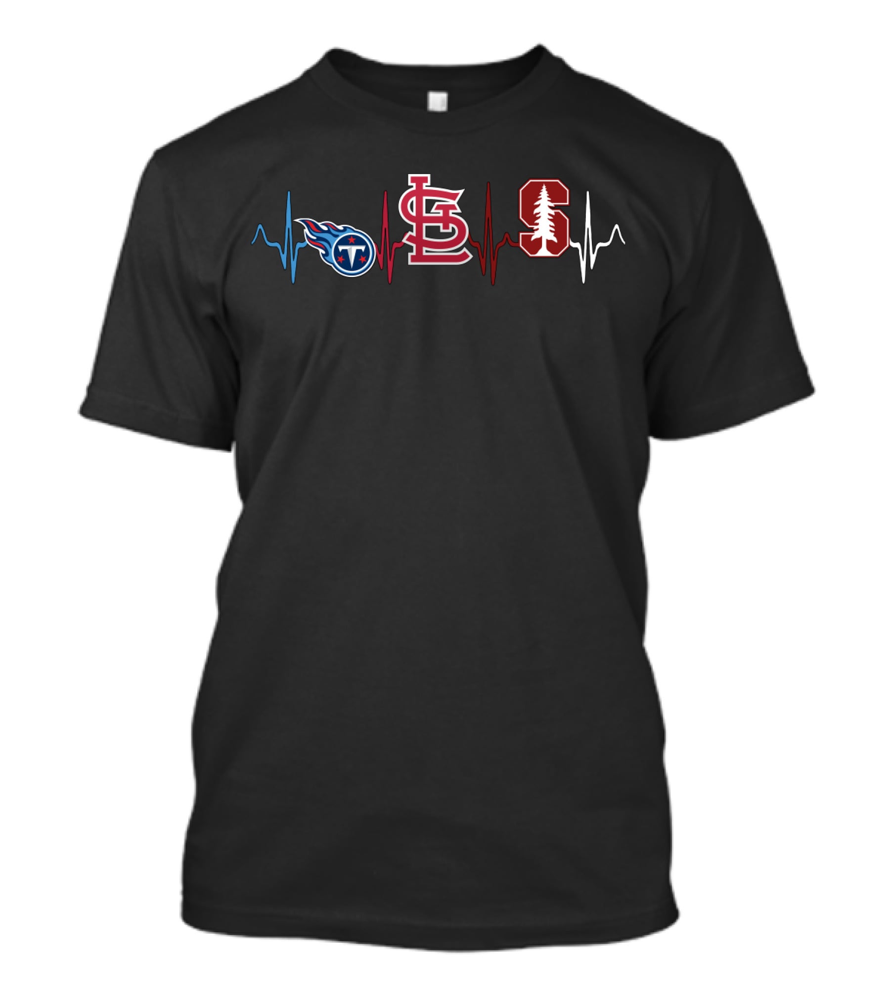 Tennessee Titans St. Louis Cardinals Stanford Cardinal Heartbeat Theme T-Shirt