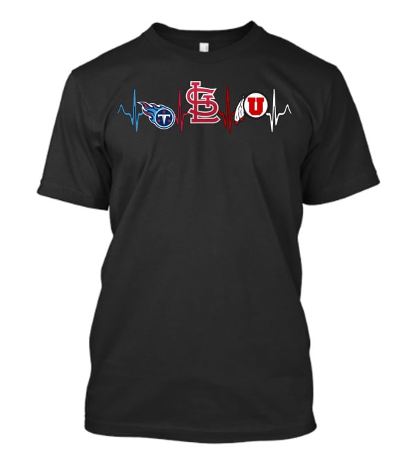 Titans St. Louis Cardinals Utah Utes Heartbeat Line T-Shirt