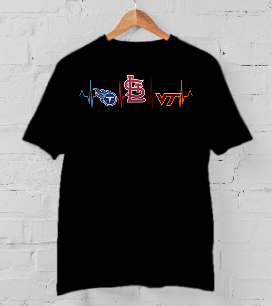 Love Titans St Louis Cardinals Virginia Tech Hokies Vth T-Shirt