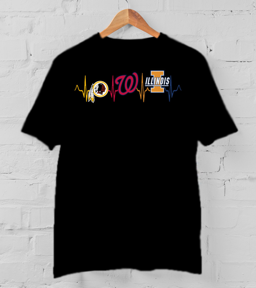 Redskins Nationals Illinois Heartbeat T-Shirt