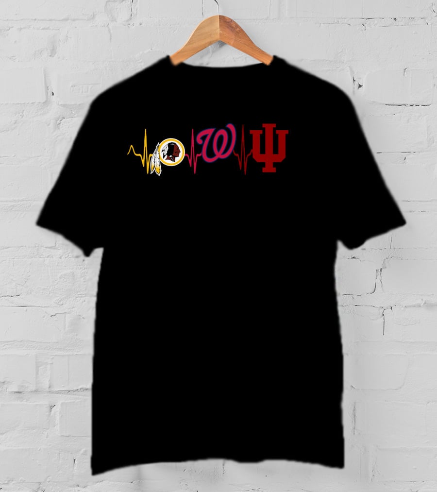 Love Redskins Nationals Iu Heartbeat T-Shirt