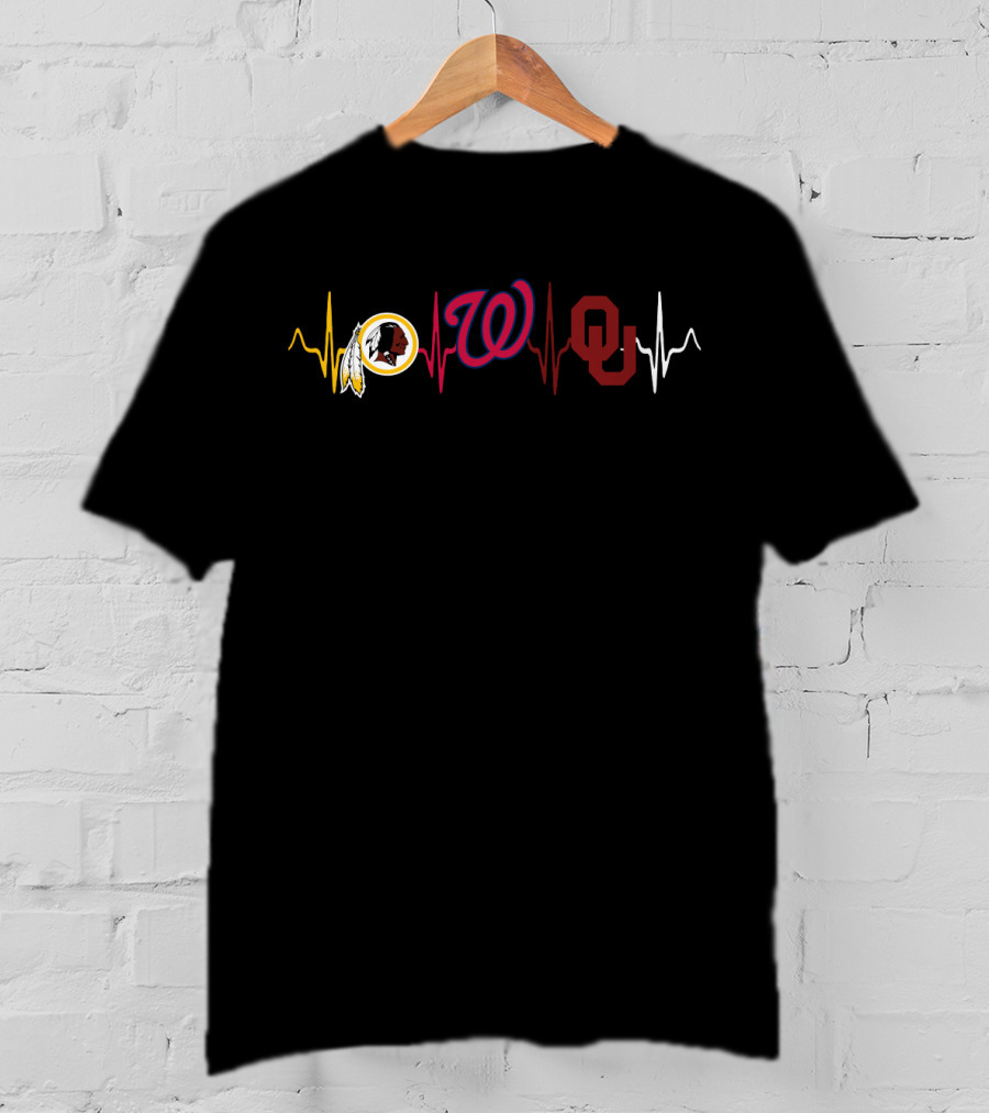 Love Redskins Nationals Os Heartbeat T-Shirt