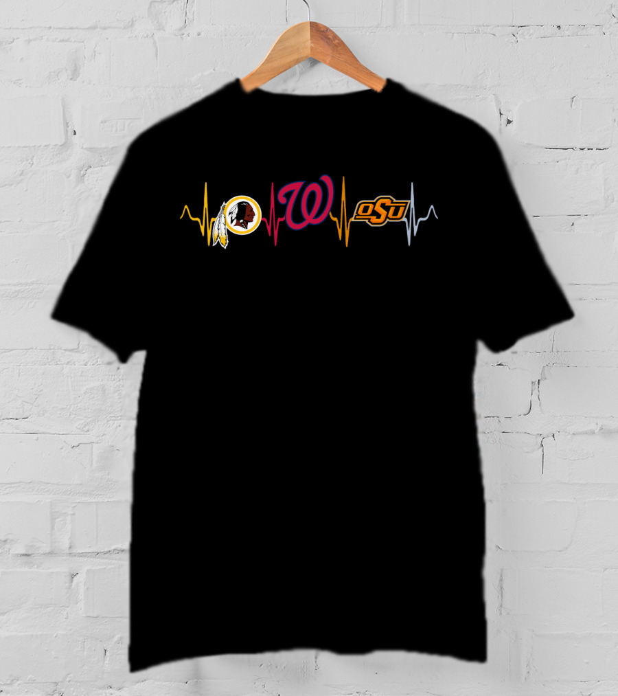 Love Redskins Nationals Osu Heartbeat T-Shirt