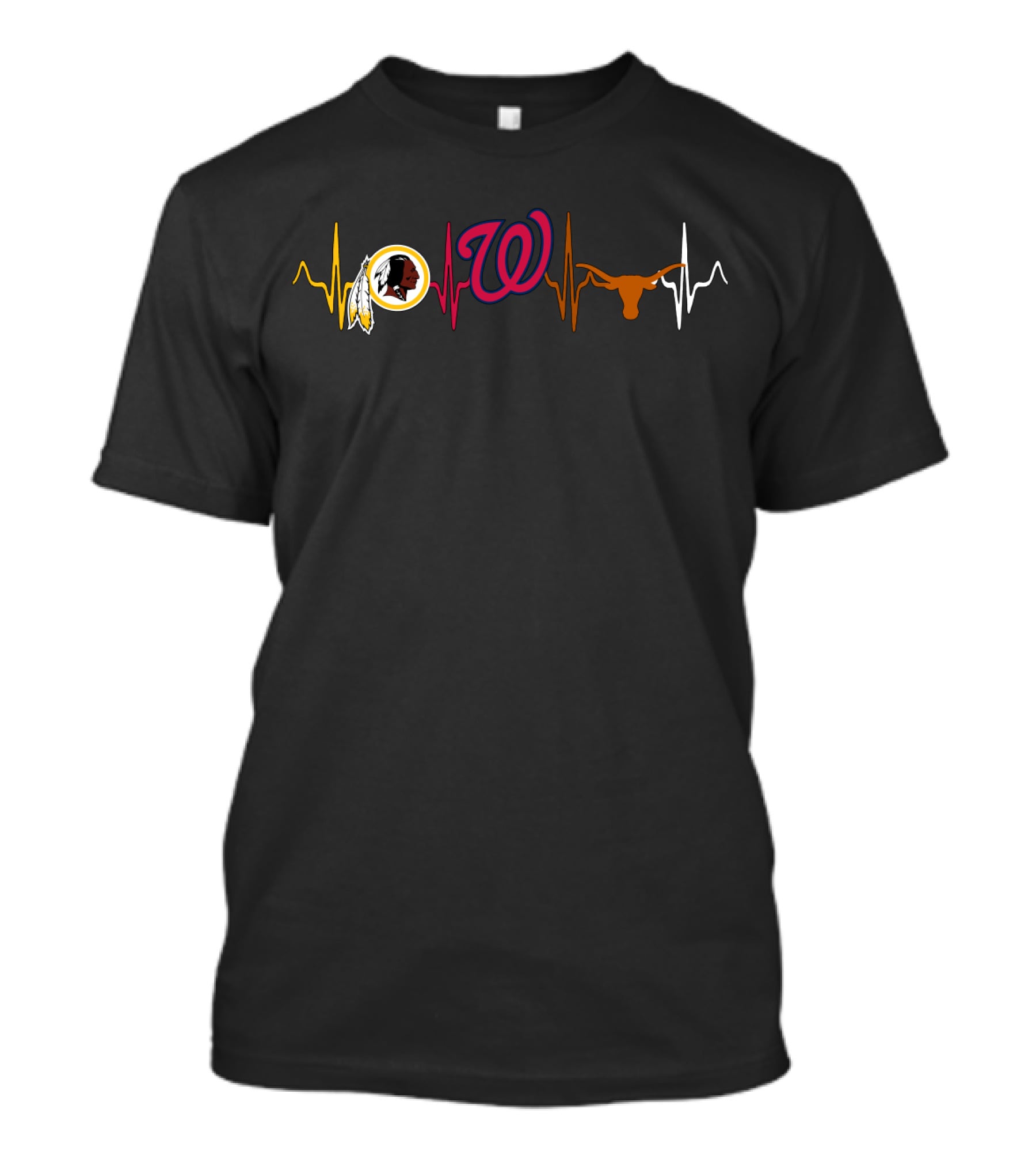 Redskins Nationals Longhorns Heartbeat Passion T-Shirt