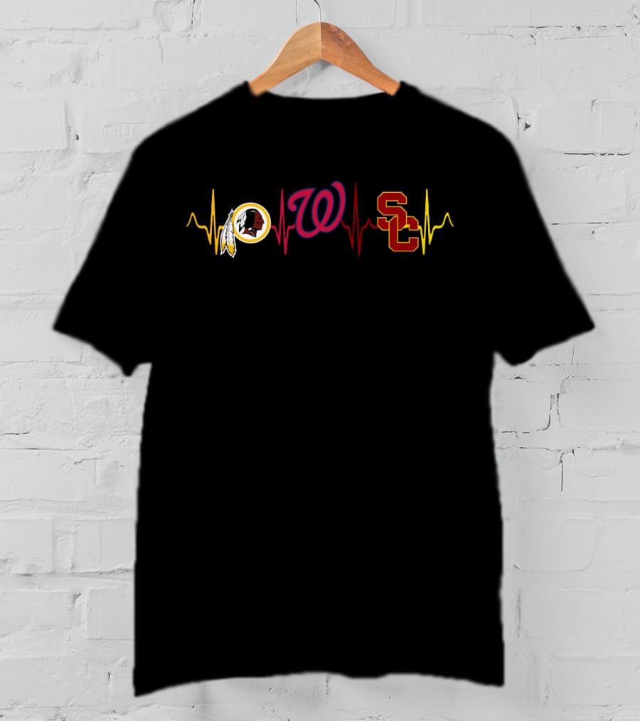 Love Redskins Nationals Sc Ut Heartbeat T-Shirt