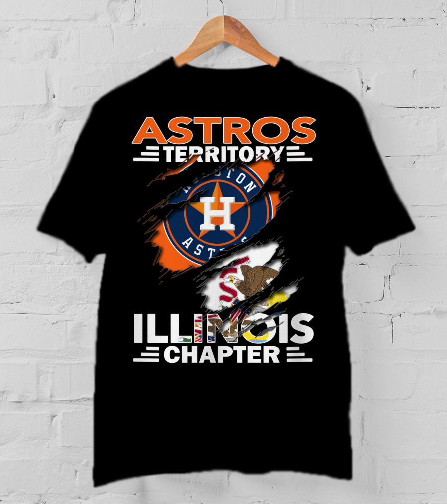Astros Territory Houston Astros Illinois Chapter Flag Badge T-Shirt
