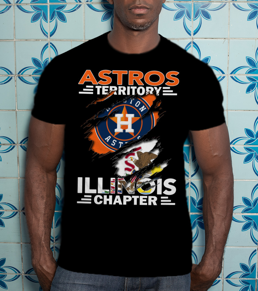 Astros Territory Houston Astros Illinois Chapter Flag Badge T-Shirt