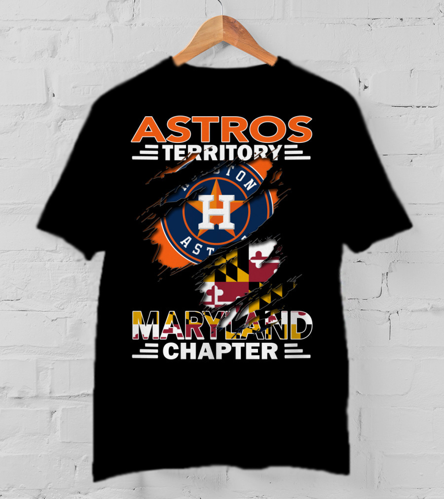Astros Territory Maryland Chapter Houston Astros Logo Maryland Flag T-Shirt