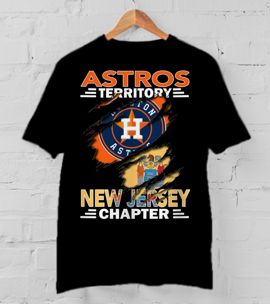 Astros Territory New Jersey Chapter Houston Logo And State Emblem T-Shirt