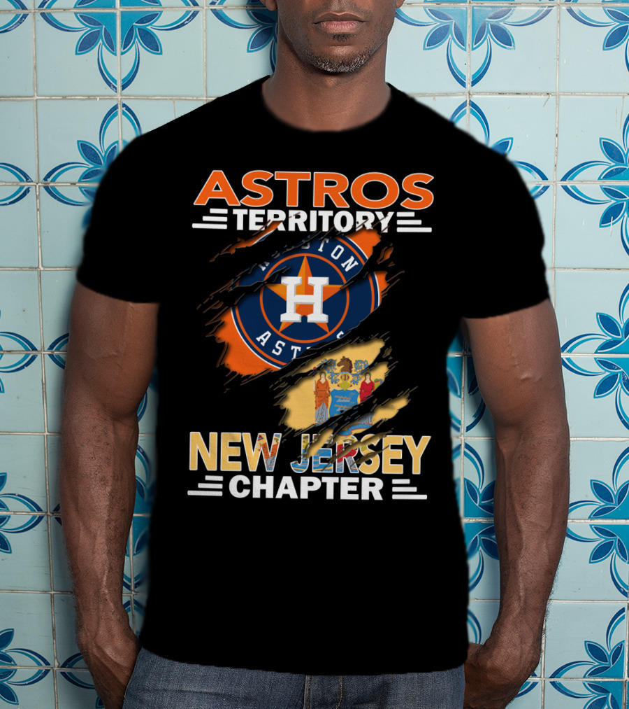 Astros Territory New Jersey Chapter Houston Logo And State Emblem T-Shirt