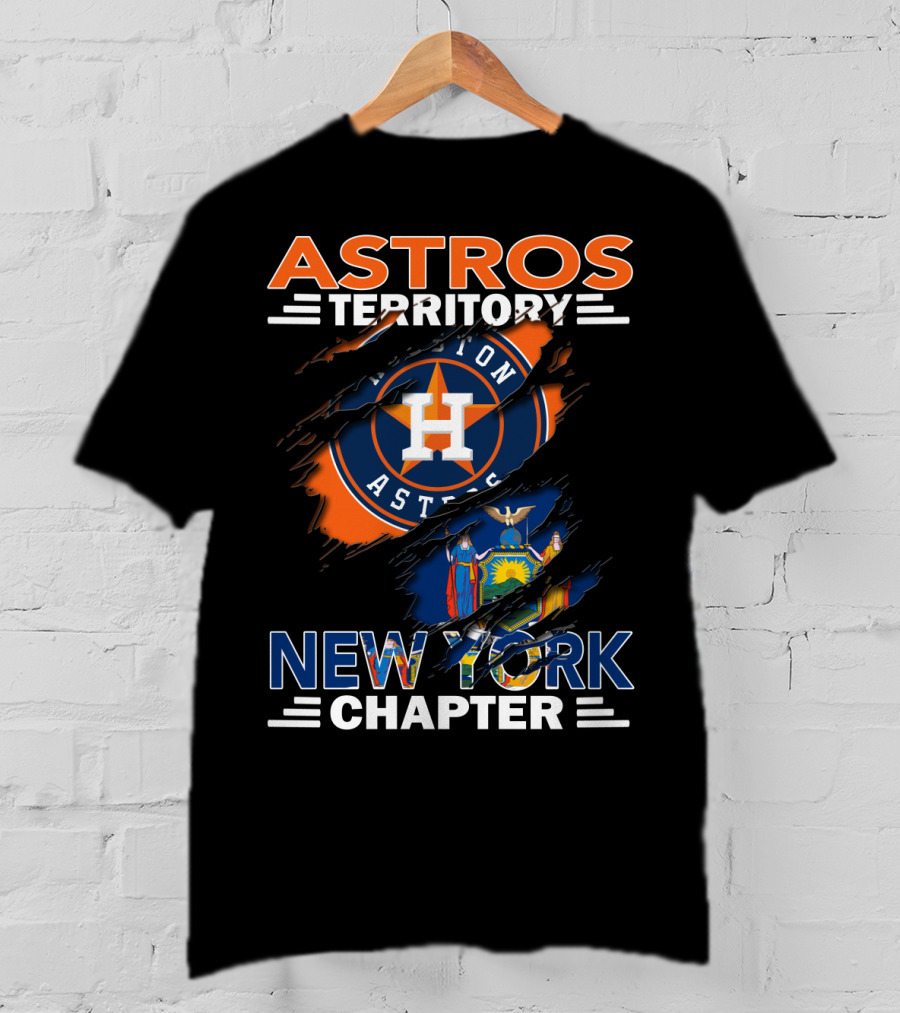 Astros Territory Houston Logo New York Chapter USA Flag T-Shirt