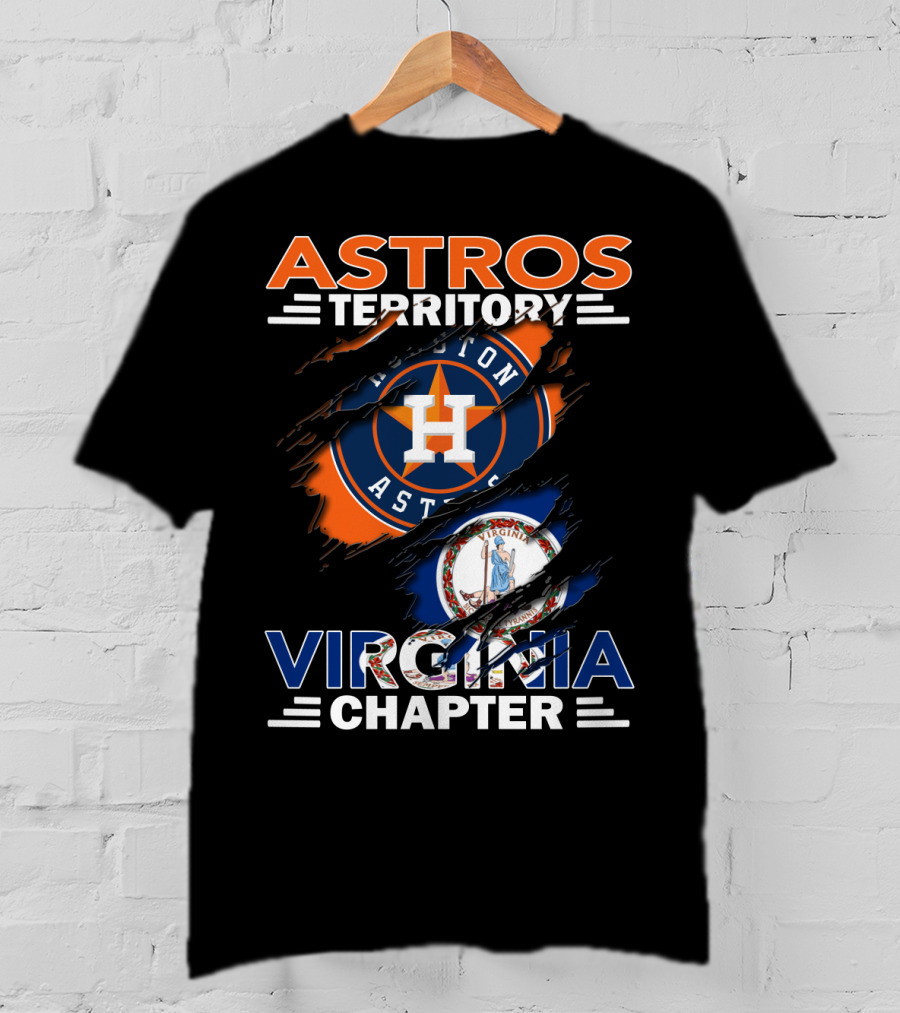 Astros Territory Virginia Chapter Houston Astros Logo Virginia Flag T-Shirt