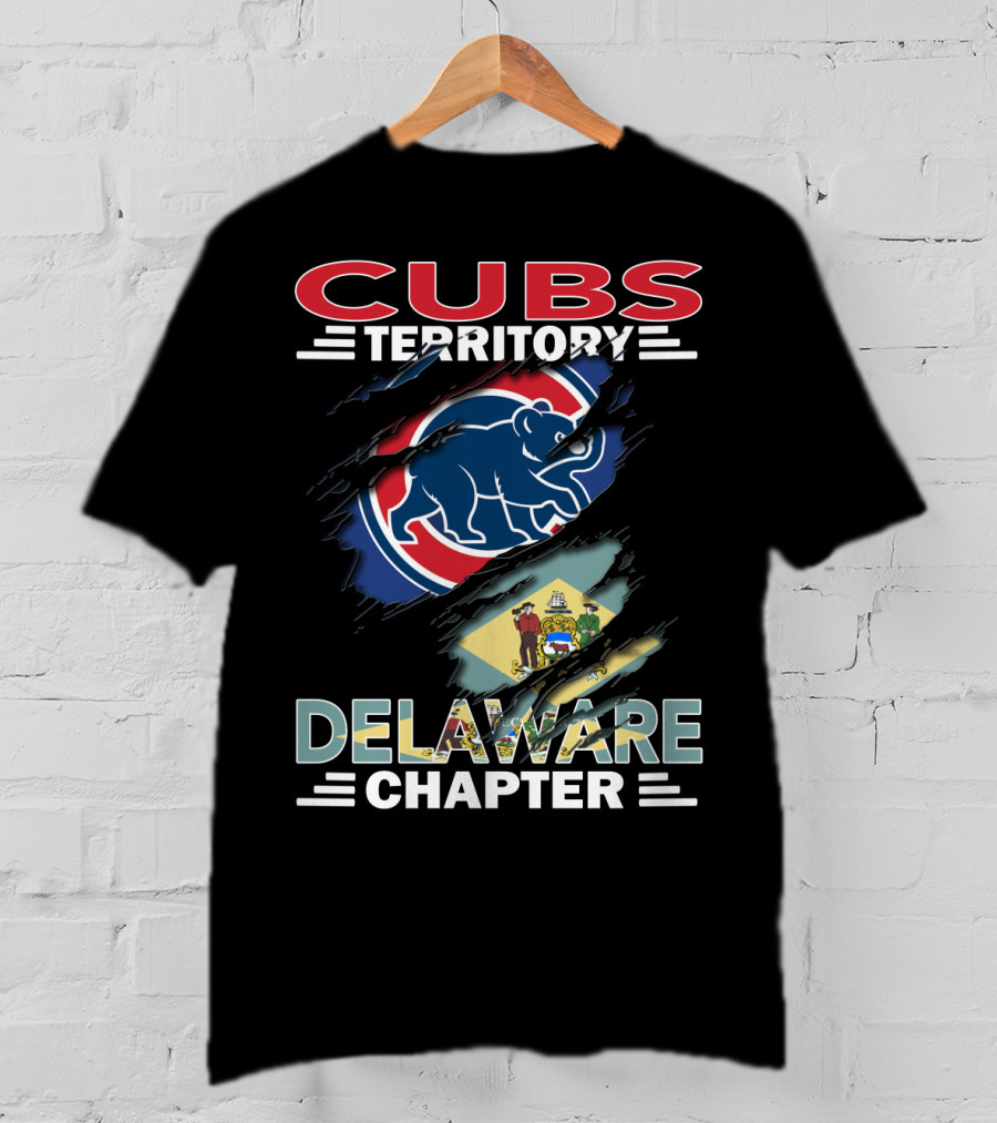 Cubs Territory Delaware Chapter Flag Design Rip Style Iconic T-Shirt