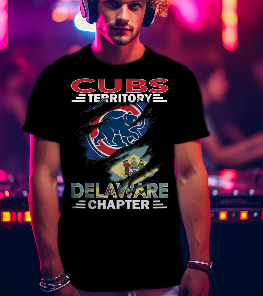 Cubs Territory Delaware Chapter Flag Design Rip Style Iconic T-Shirt