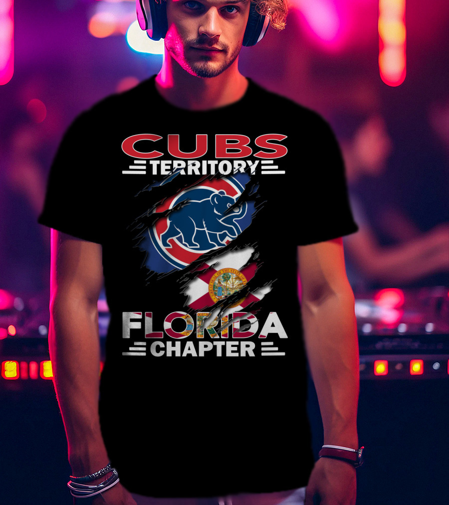 Cubs Territory Florida Chapter With Iconic Bear Logo And Florida State Flag Elements T-Shirt