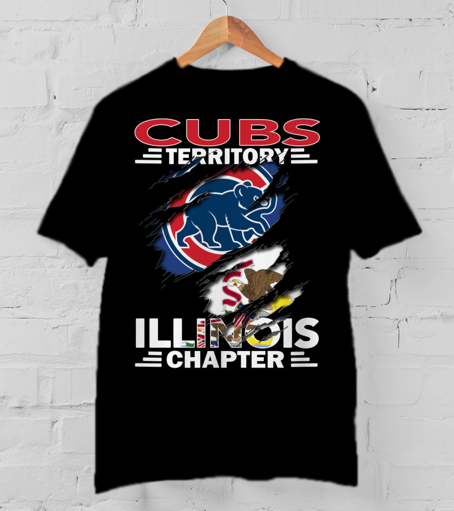 Cubs Territory Illinois Chapter With Bear And State Flag Elements T-Shirt