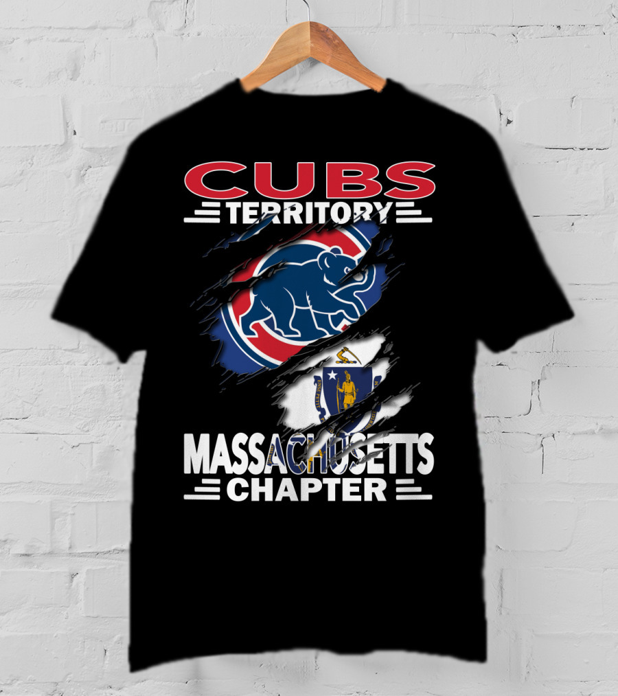 Cubs Territory Massachusetts Chapter Flag And Bear T-Shirt