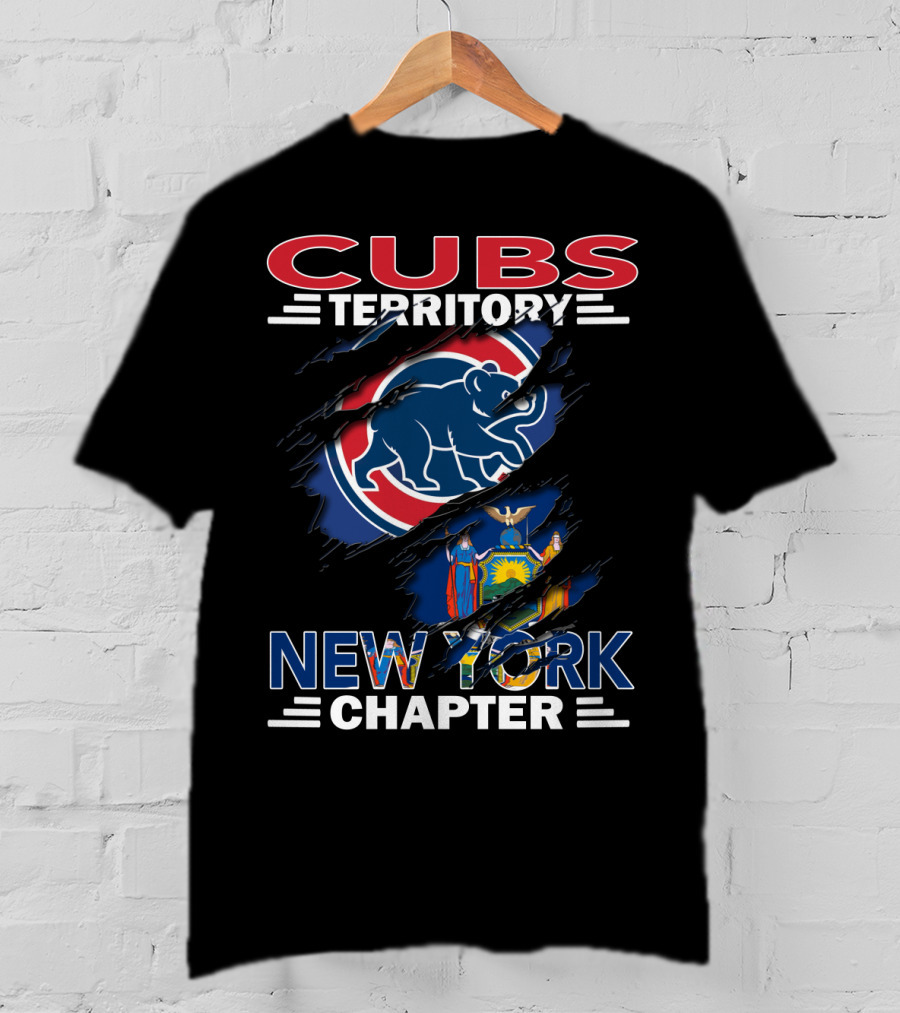 Cubs Territory New York Chapter Emblem With New York State Flag And Cubs T-Shirt