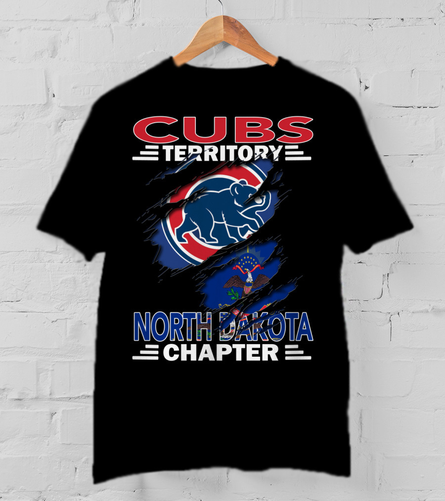 Cubs Territory North Dakota Chapter Logo With Bear And State Flag Elements T-Shirt