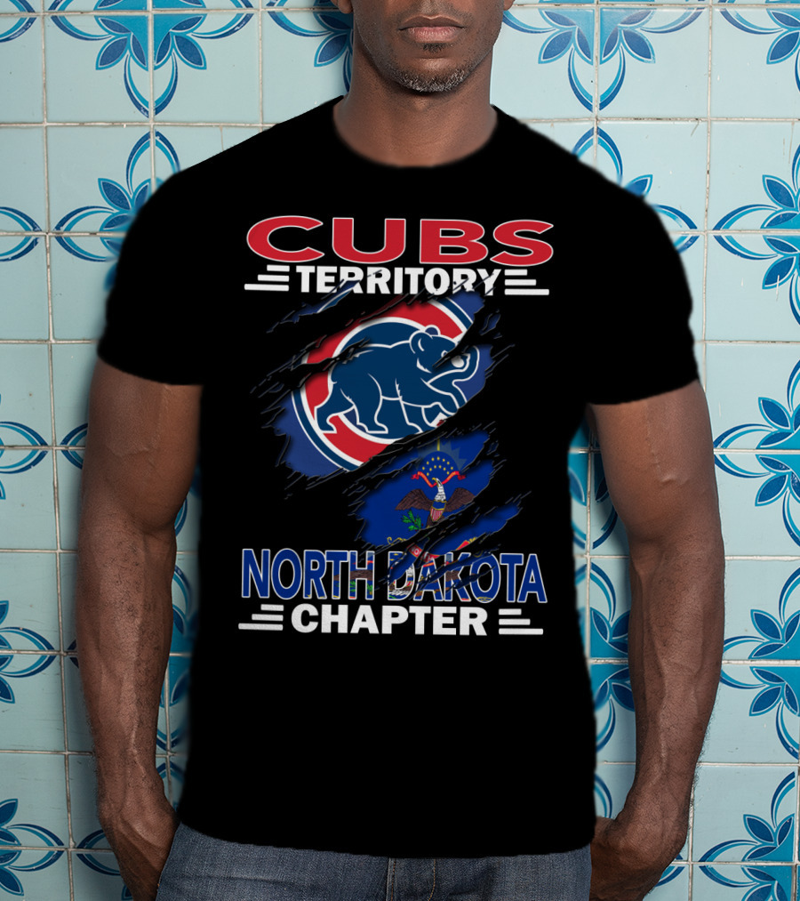 Cubs Territory North Dakota Chapter Logo With Bear And State Flag Elements T-Shirt