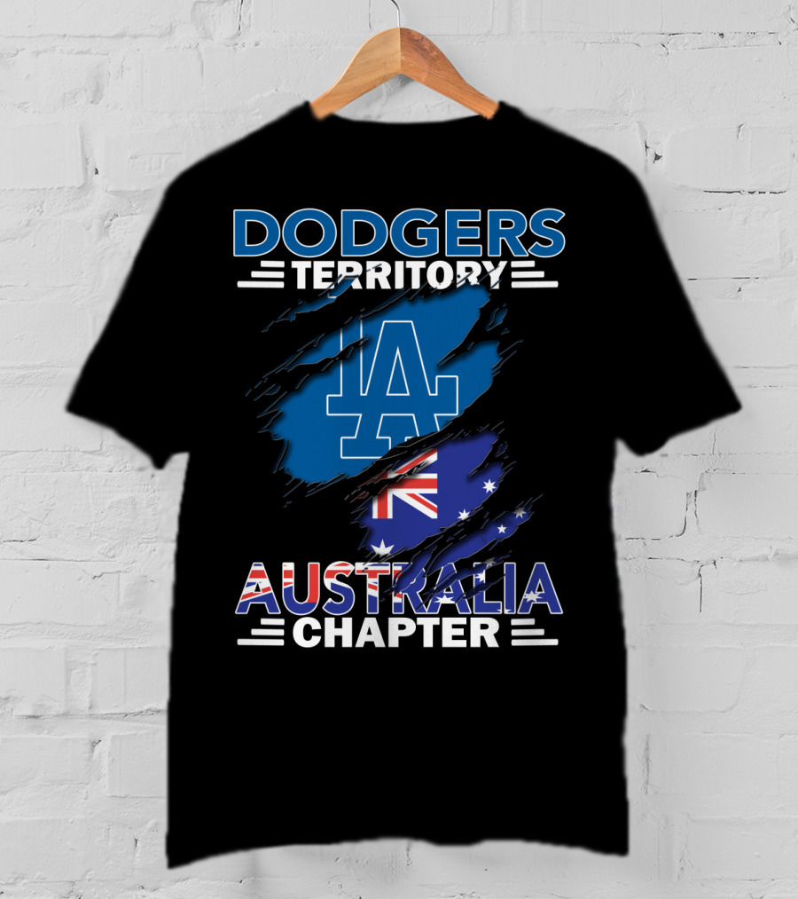 Dodgers Territory Australia Chapter LA Logo And Australian Flag Elements T-Shirt