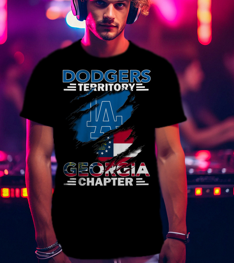 Dodgers Territory LA Georgia Chapter American Flag T-Shirt
