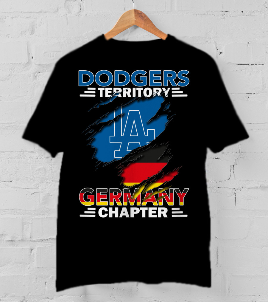 Dodgers Territory Germany Chapter LA Logo And German Flag T-Shirt