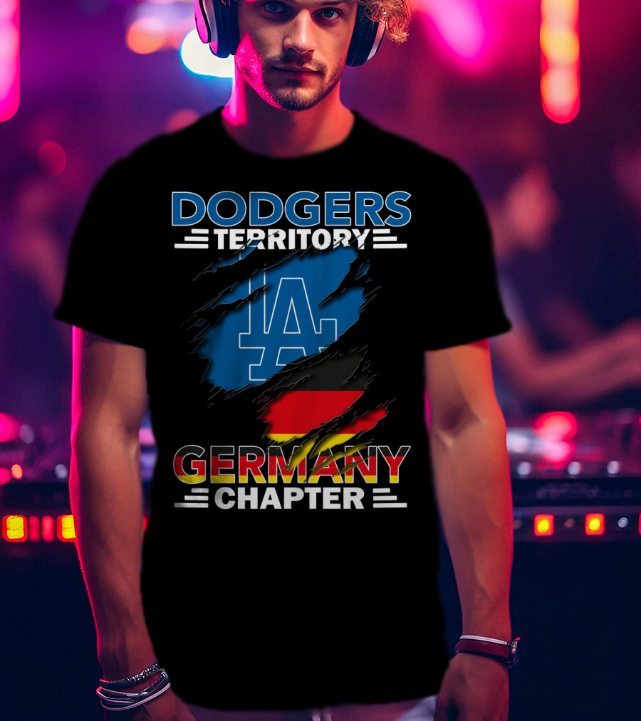 Dodgers Territory Germany Chapter LA Logo And German Flag T-Shirt