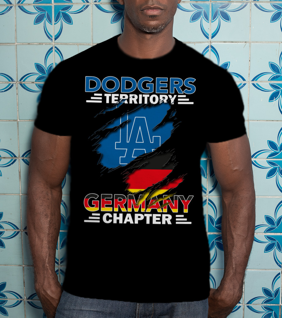 Dodgers Territory Germany Chapter LA Logo And German Flag T-Shirt