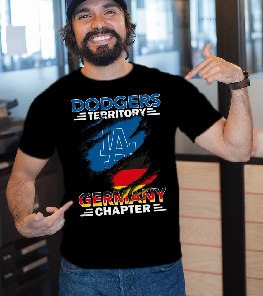 Dodgers Territory Germany Chapter LA Logo And German Flag T-Shirt