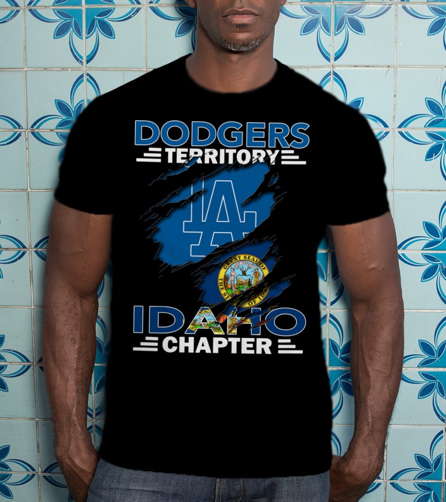 Dodgers Territory Idaho Chapter LA Logo Great Seal Of Idaho T-Shirt