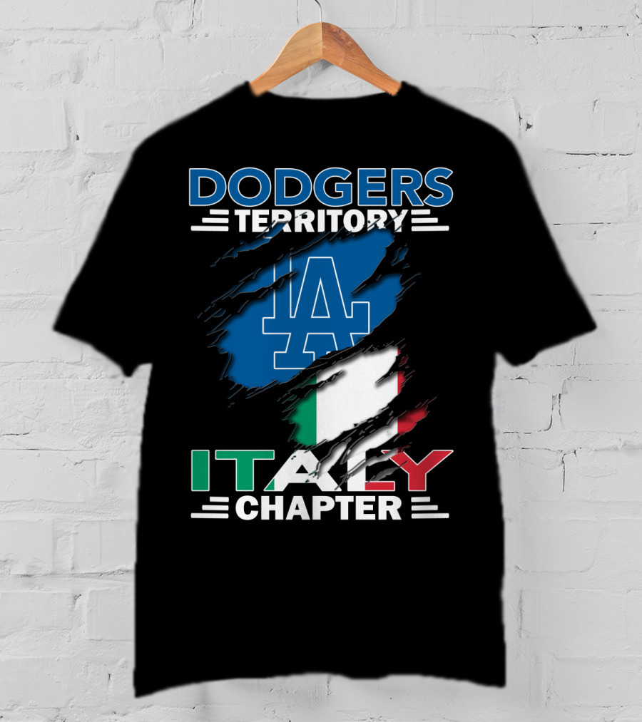 Dodgers Territory Italy Chapter LA Logo Italian Flag T-Shirt