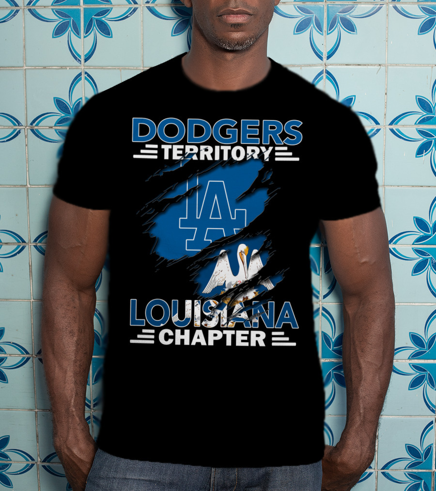 Dodgers Territory LA Logo Louisiana Chapter Pelican T-Shirt