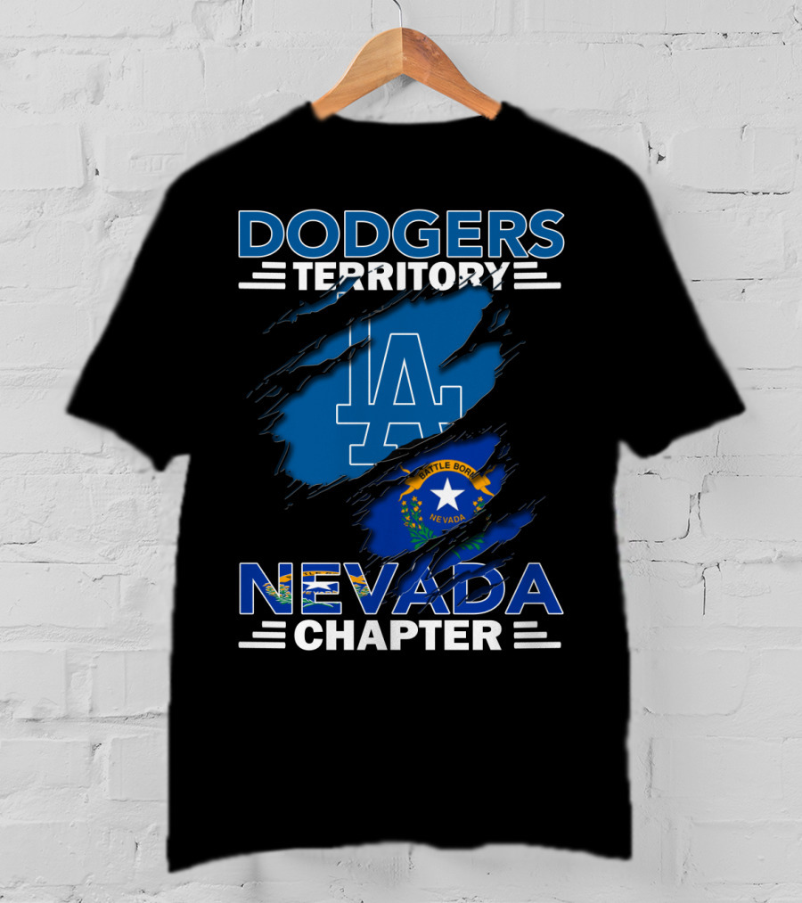 Dodgers Territory La Logo Nevada Flag Nevada Chapter T-Shirt