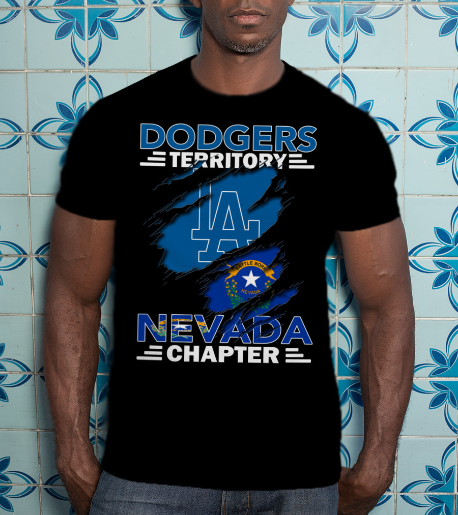 Dodgers Territory La Logo Nevada Flag Nevada Chapter T-Shirt