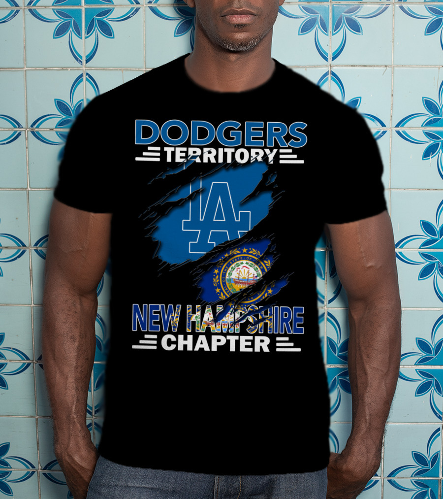 Dodgers Territory New Hampshire Chapter LA Logo And State Flag T-Shirt