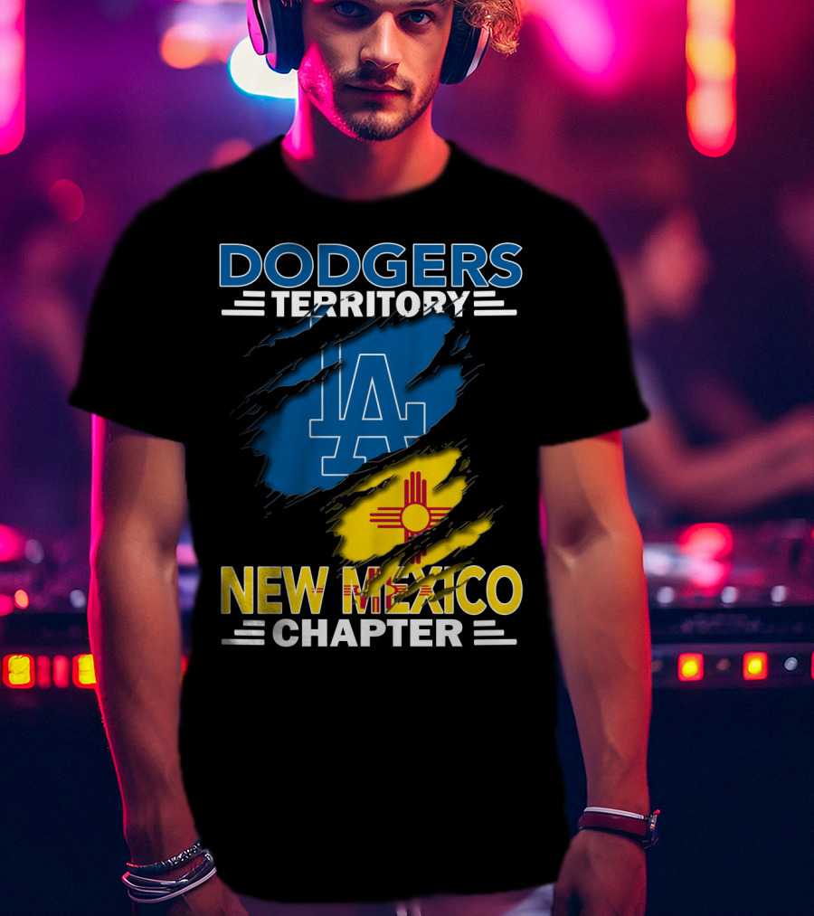 Dodgers Territory New Mexico Chapter LA Logo And Zia T-Shirt