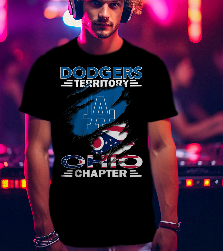Dodgers Territory Ohio Chapter LA Ohio Flag T-Shirt