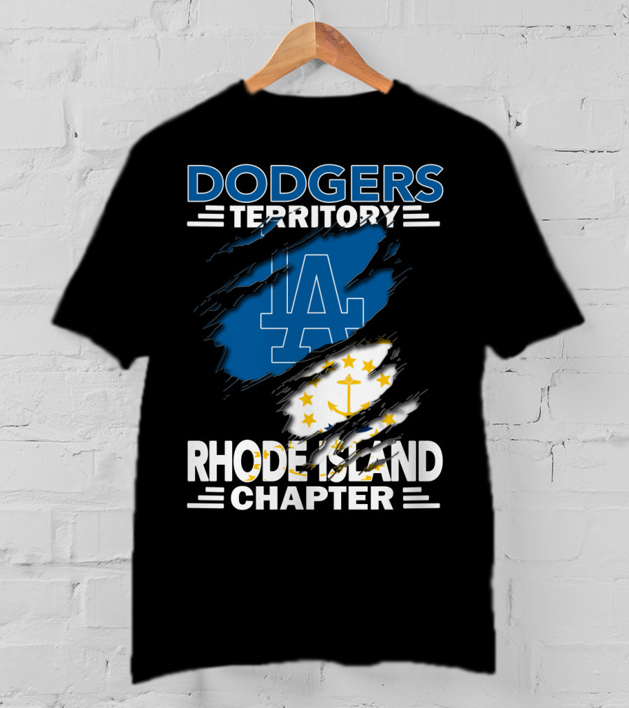 Dodgers Territory Rhode Island Chapter LA Logo Anchored T-Shirt