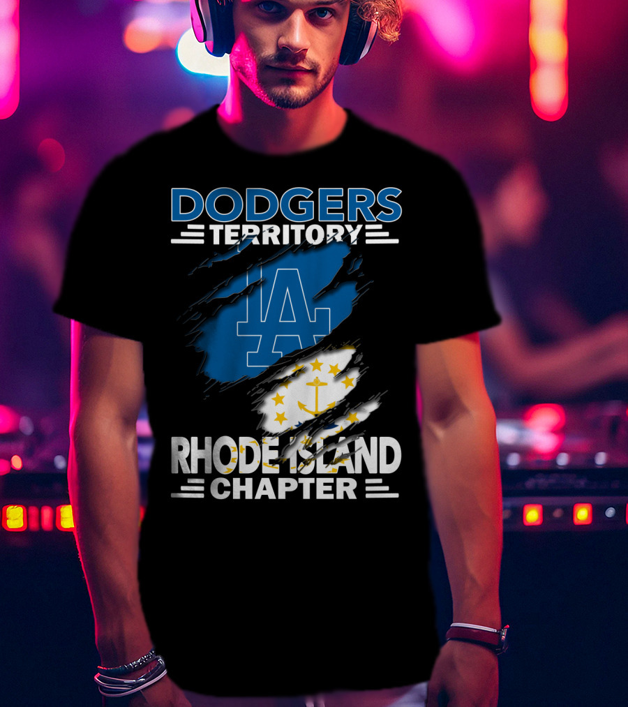 Dodgers Territory Rhode Island Chapter LA Logo Anchored T-Shirt