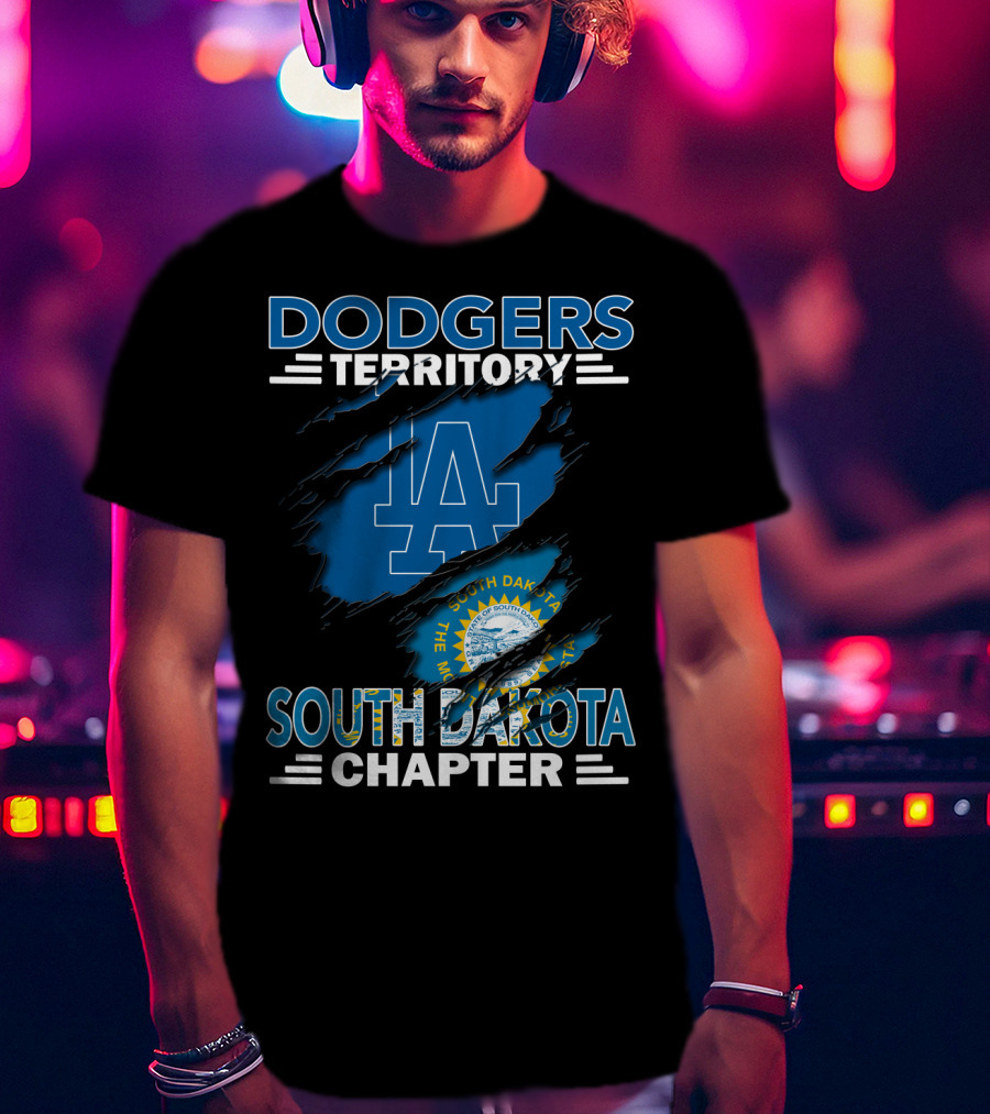 Dodgers Territory LA Logo South Dakota Chapter T-Shirt