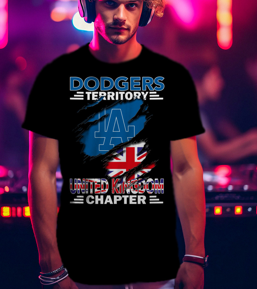 Dodgers Territory LA United Kingdom Chapter Flag T-Shirt